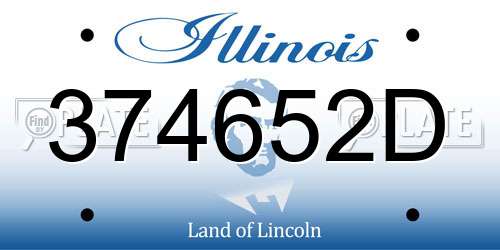 374652D Illinois License Plate