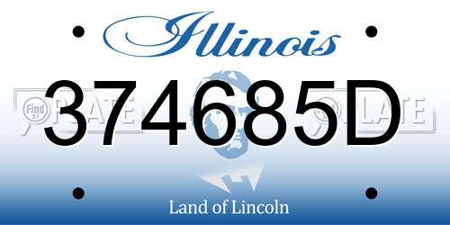 374685D Illinois License Plate