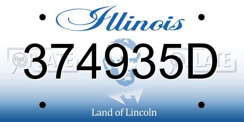 374935D Illinois License Plate