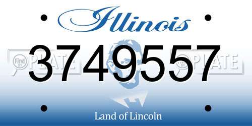 3749557 Illinois License Plate