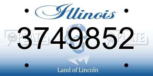 3749852 Illinois License Plate