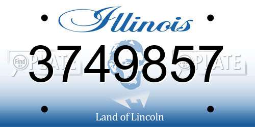 3749857 Illinois License Plate
