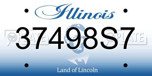 37498S7 Illinois License Plate
