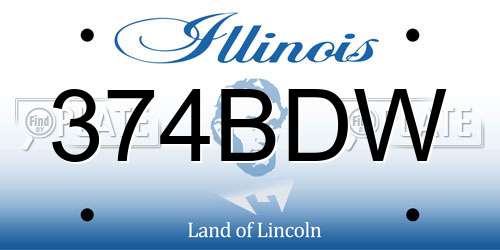 374BDW Illinois License Plate