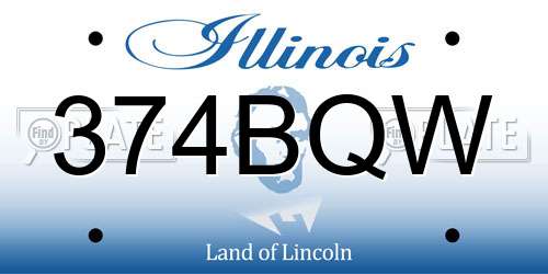 374BQW Illinois License Plate