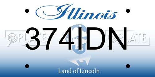 374IDN Illinois License Plate
