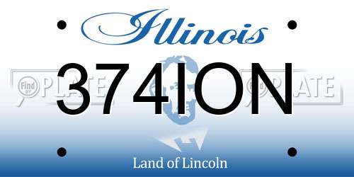 374ION Illinois License Plate