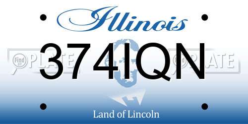 374IQN Illinois License Plate