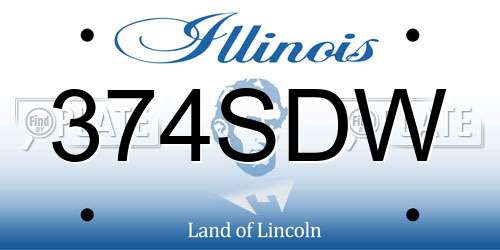 374SDW Illinois License Plate