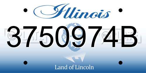 3750974B Illinois License Plate