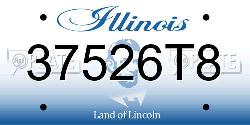 37526T8 Illinois License Plate