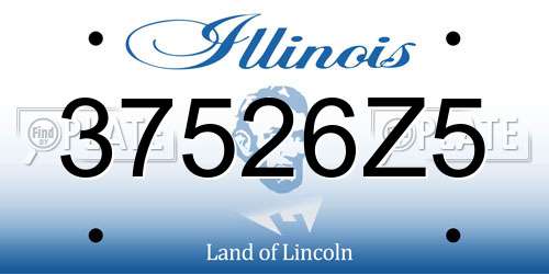 37526Z5 Illinois License Plate