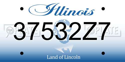 37532Z7 Illinois License Plate