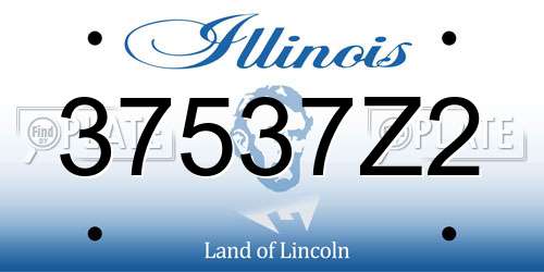 37537Z2 Illinois License Plate