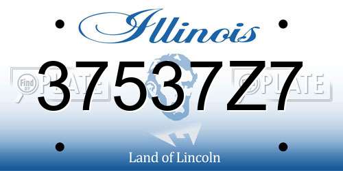 37537Z7 Illinois License Plate