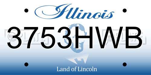 3753HWB Illinois License Plate