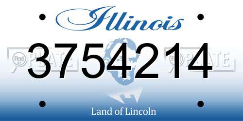3754214 Illinois License Plate