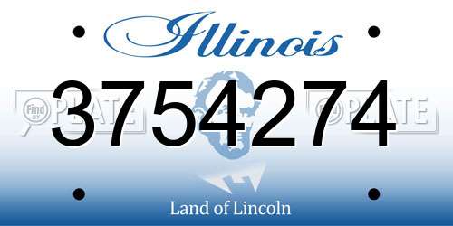 3754274 Illinois License Plate