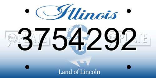 3754292 Illinois License Plate
