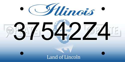 37542Z4 Illinois License Plate