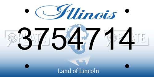 3754714 Illinois License Plate