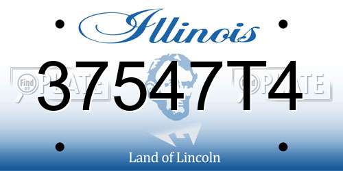 37547T4 Illinois License Plate