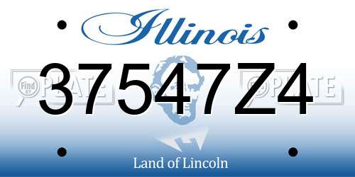 37547Z4 Illinois License Plate