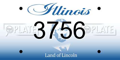 3756 Illinois License Plate