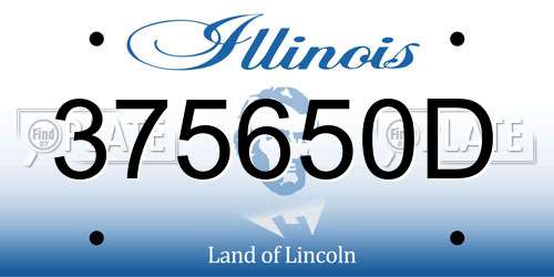375650D Illinois License Plate