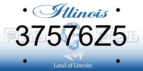 37576Z5 Illinois License Plate