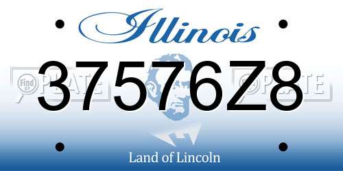 37576Z8 Illinois License Plate