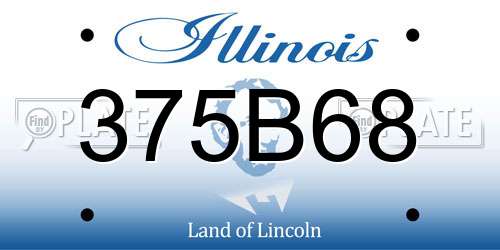 375B68 Illinois License Plate