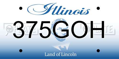 375GOH Illinois License Plate
