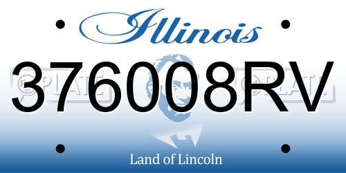 376008RV Illinois License Plate
