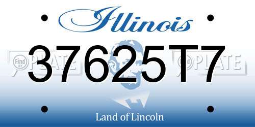 37625T7 Illinois License Plate