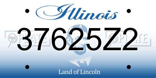 37625Z2 Illinois License Plate