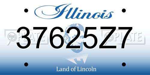 37625Z7 Illinois License Plate