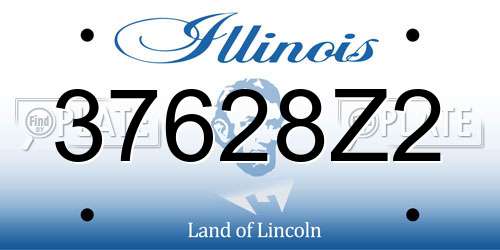 37628Z2 Illinois License Plate