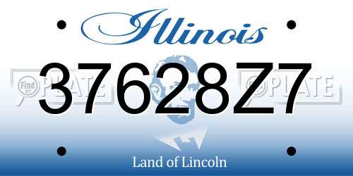 37628Z7 Illinois License Plate