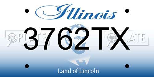 3762TX Illinois License Plate