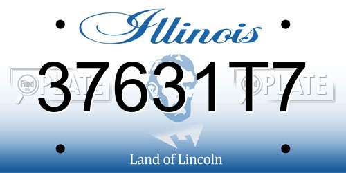 37631T7 Illinois License Plate