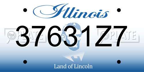 37631Z7 Illinois License Plate