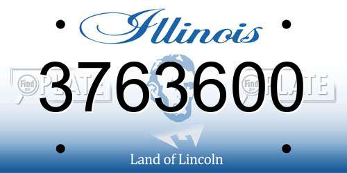 3763600 Illinois License Plate