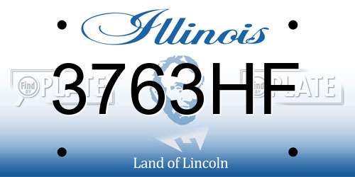 3763HF Illinois License Plate
