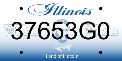 37653G0 Illinois License Plate