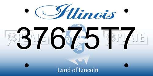 37675T7 Illinois License Plate