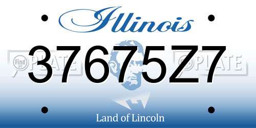 37675Z7 Illinois License Plate