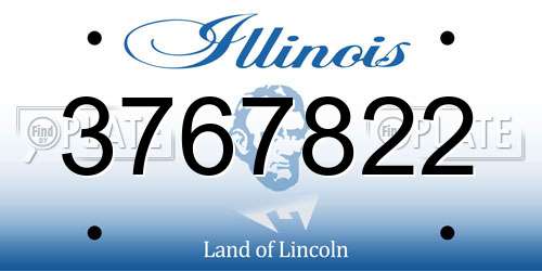 3767822 Illinois License Plate