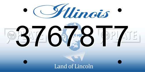 37678T7 Illinois License Plate
