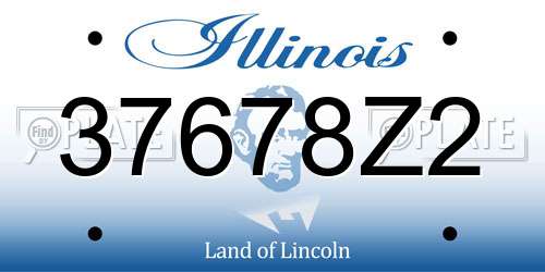 37678Z2 Illinois License Plate